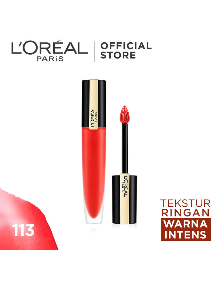 L'Oreal Liquid Lipstick Matte Rouge Signature - 113 Don't