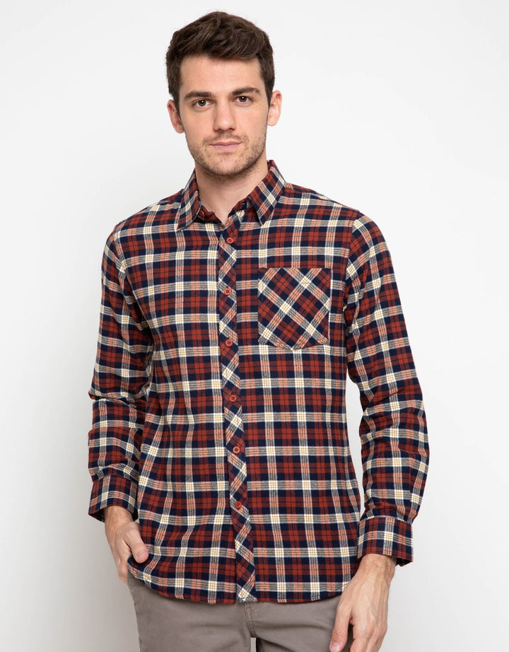Men & Clo Katun Flanel Kotak -