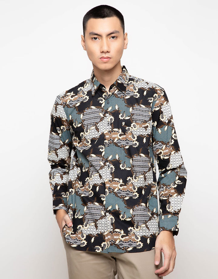 Men & Clo Katun Print Motif Abstrak -