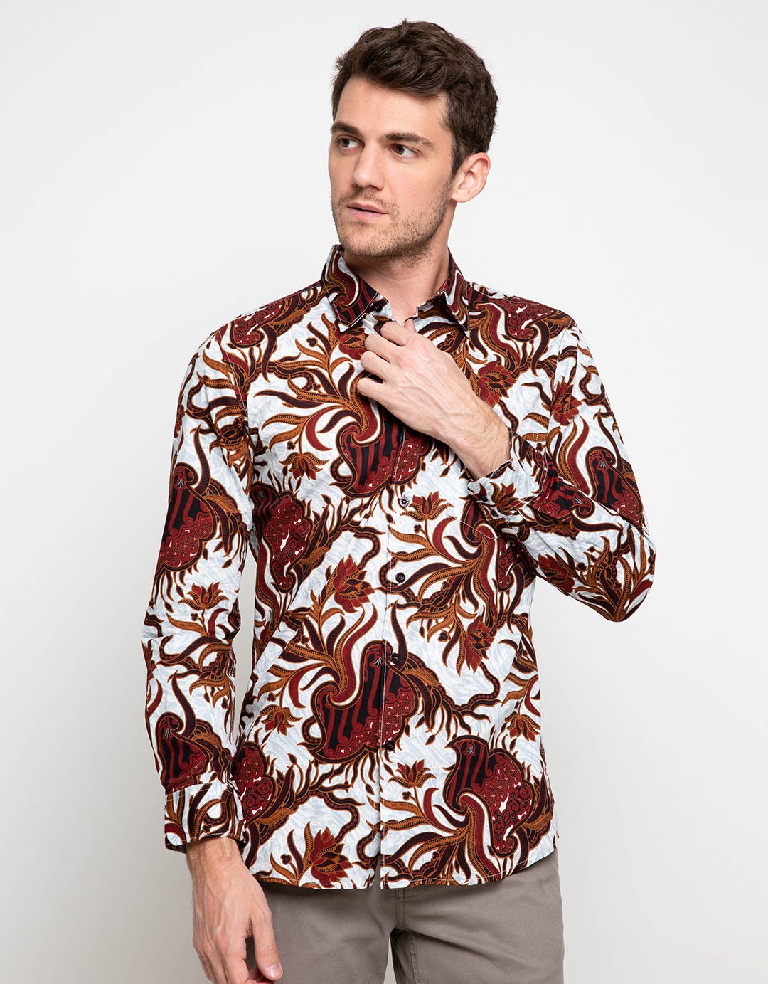Men & Clo Katun Print Motif Abstrak -