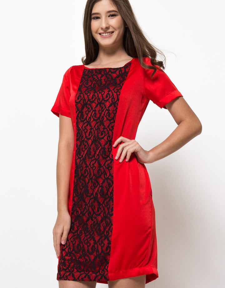Label 9 Black Lace Sateen Dress