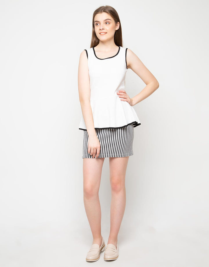 Ninety Degrees Preplum Stripe Dress