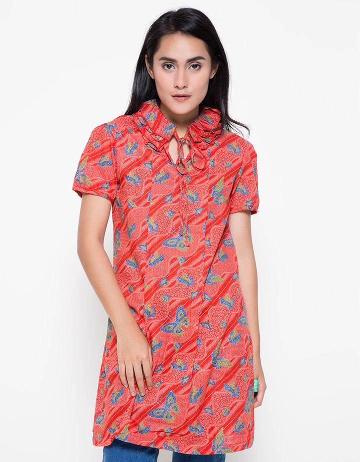Point One Girl Laurina Red Batik Dress Women