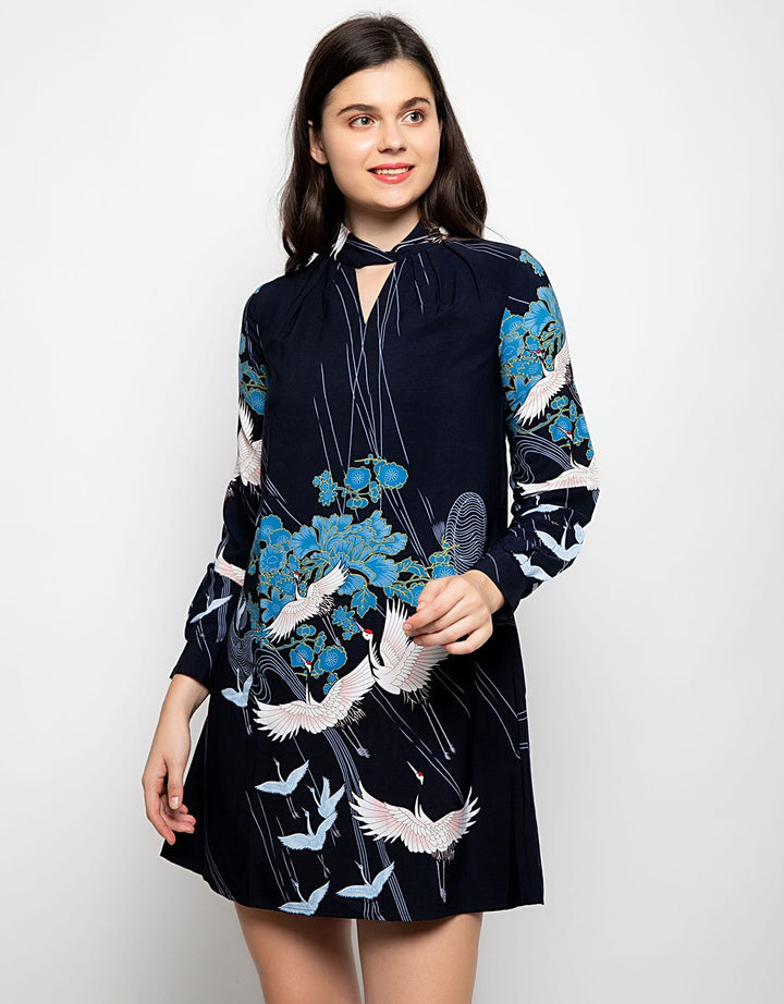 Minimal Crane Painting Dress