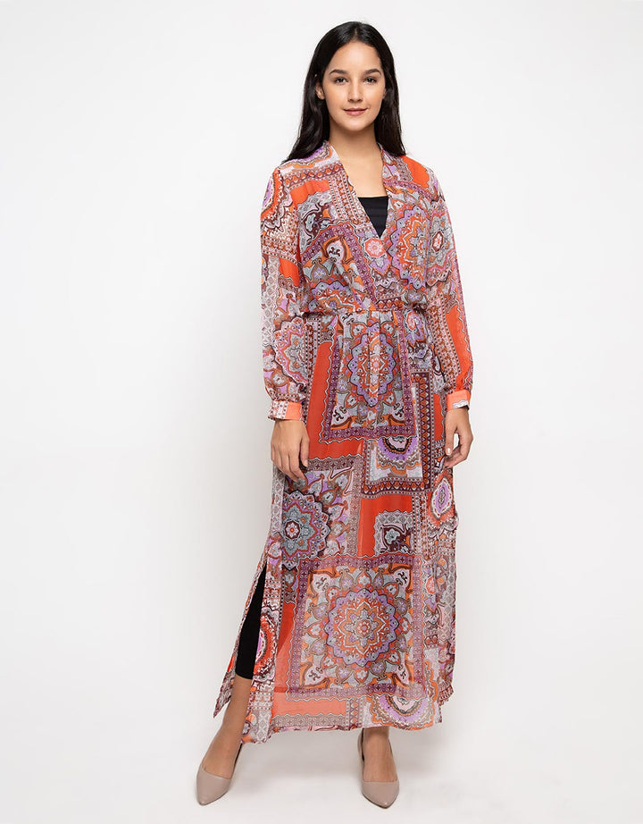 Minimal Decorative Mandala Long Dress