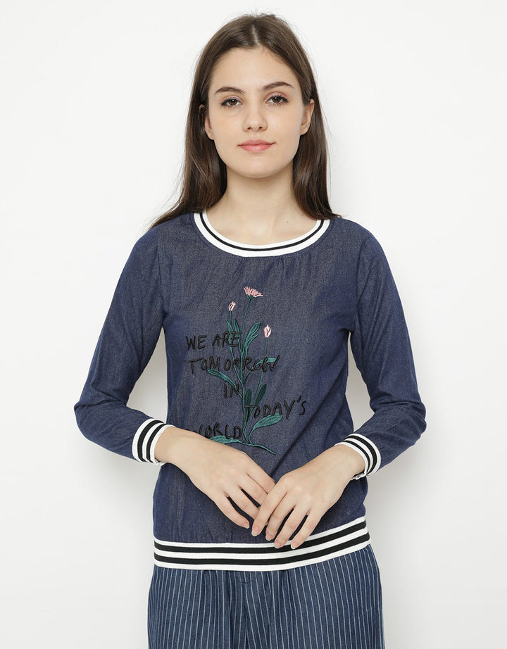 Minimal Dionne Denim Sweatshirt
