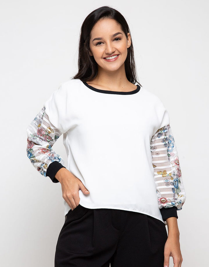 Minimal Floral Fishnet Tunic