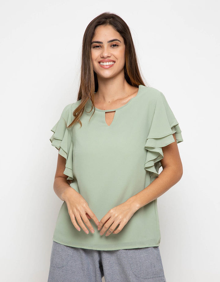 Minimal Frill Sleeve Top