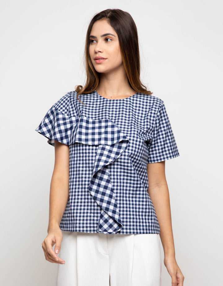 Minimal Mix Gingham Top