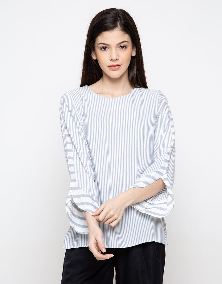 Minimal Mix Stripe Tee Dress Blue 4008608