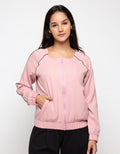 Minimal Raglan Jacket with Contrast Piping