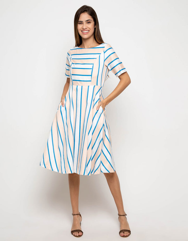 Minimal Stripe Midi Dress V2