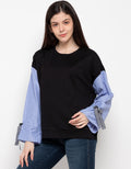 Minimal V Neck Plaid Blouse