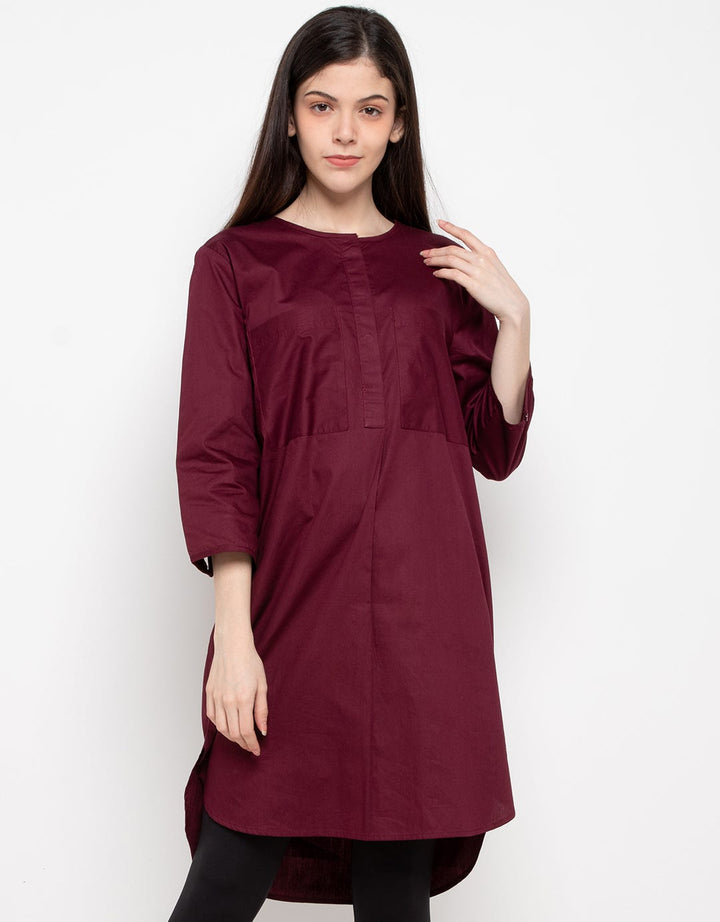 Minimal Tunic Dress With Pocket