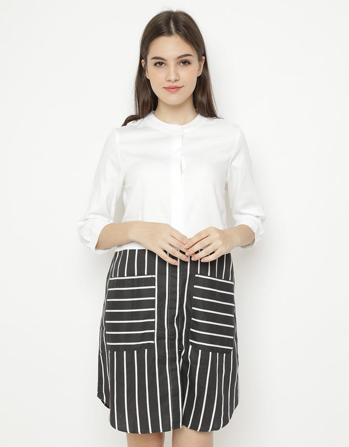 Minimal Two Tone Shirt Dress