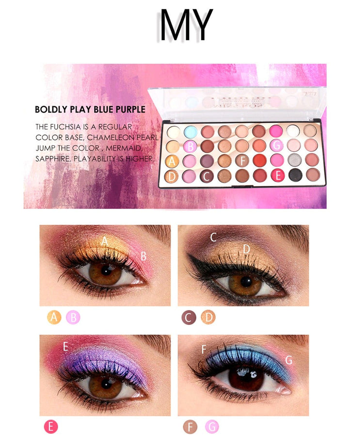 Miss Rose Colorful Palette 3D 36 Color Eyeshadow 7001060MT Dazzling Play (33 g)