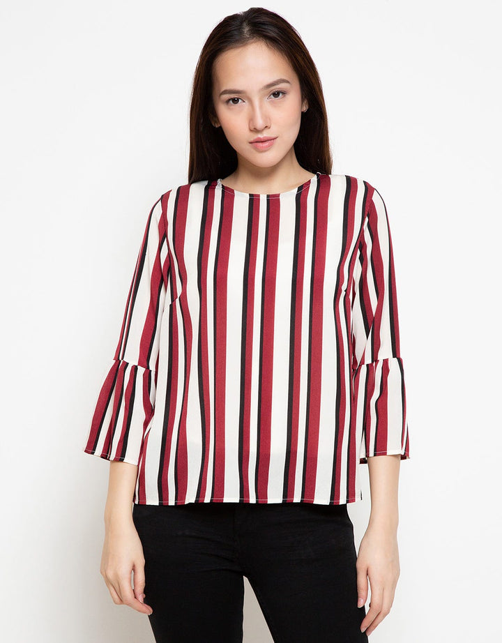 Mky Clothing Blouse Wanita Bergaris