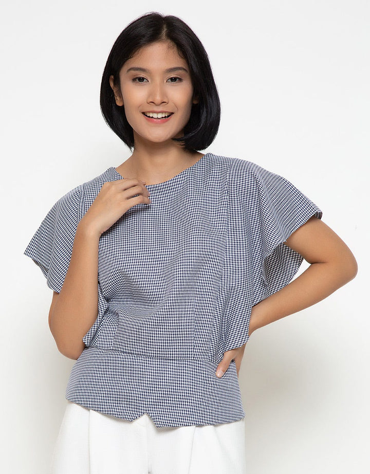 MKY Clothing Flare Sleeve Plain Blouse