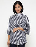 MKY Clothing Highneck Stripe Blouse dan