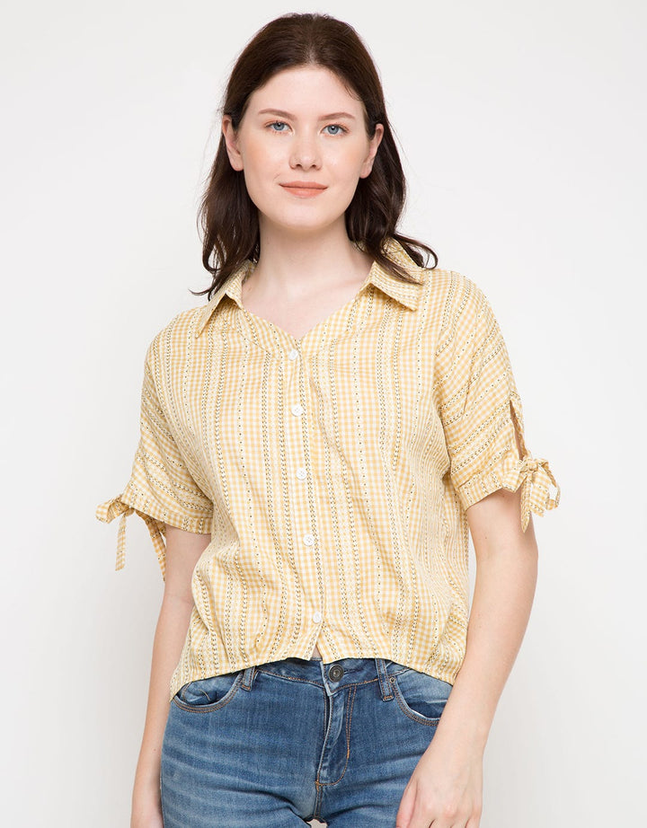 MKY CLOTHING Tied up Short Sleeve Blouse