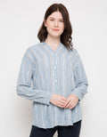 MKY CLOTHING V-Neck Stripe Blouse