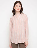 MKY CLOTHING V-Neck Stripe Blouse