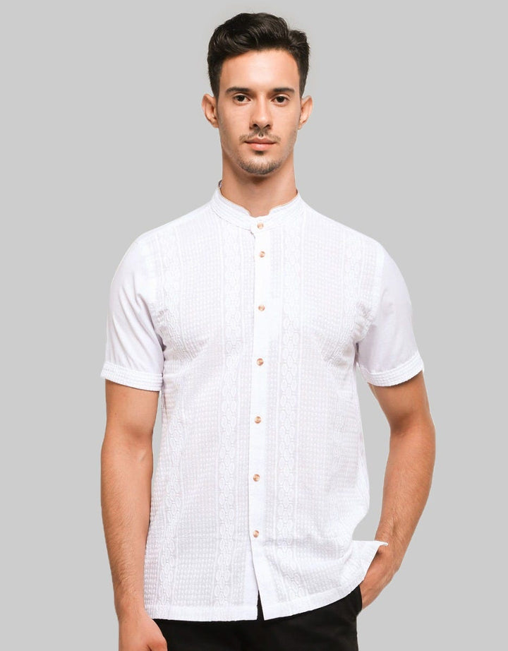 MOC Kemeja Koko Lengan Pendek Slim Fit Rakkoo