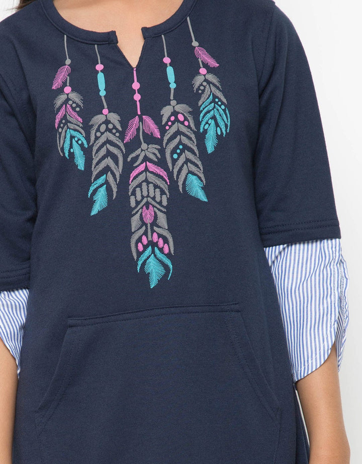 LS DRESS COMB WOVEN