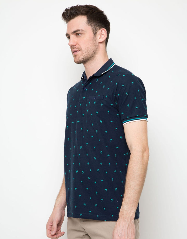 Nevada Polo Fashion Pique Print Coconut
