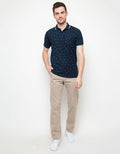 Nevada Polo Fashion Pique Print Coconut