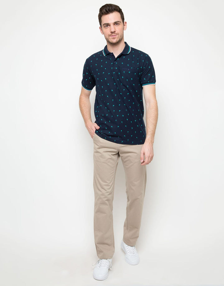 Nevada Polo Fashion Pique Print Coconut
