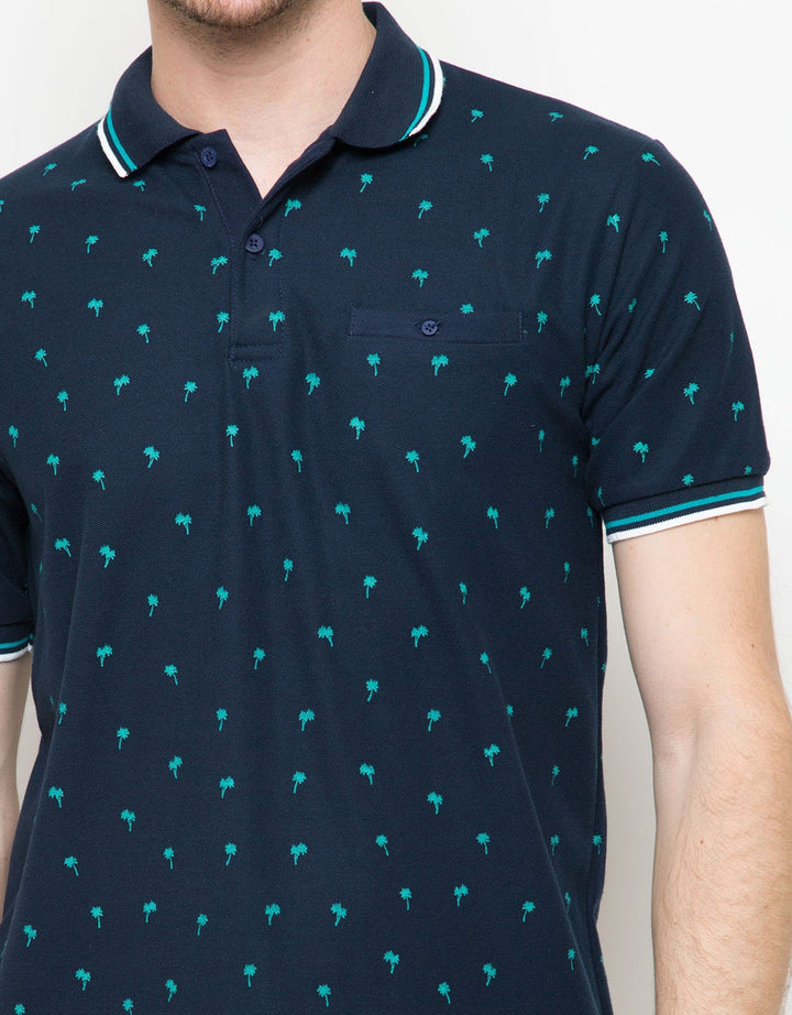 Nevada Polo Fashion Pique Print Coconut