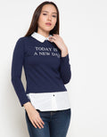 Nevada T-shirt Lengan Panjang Aksen Undershirt