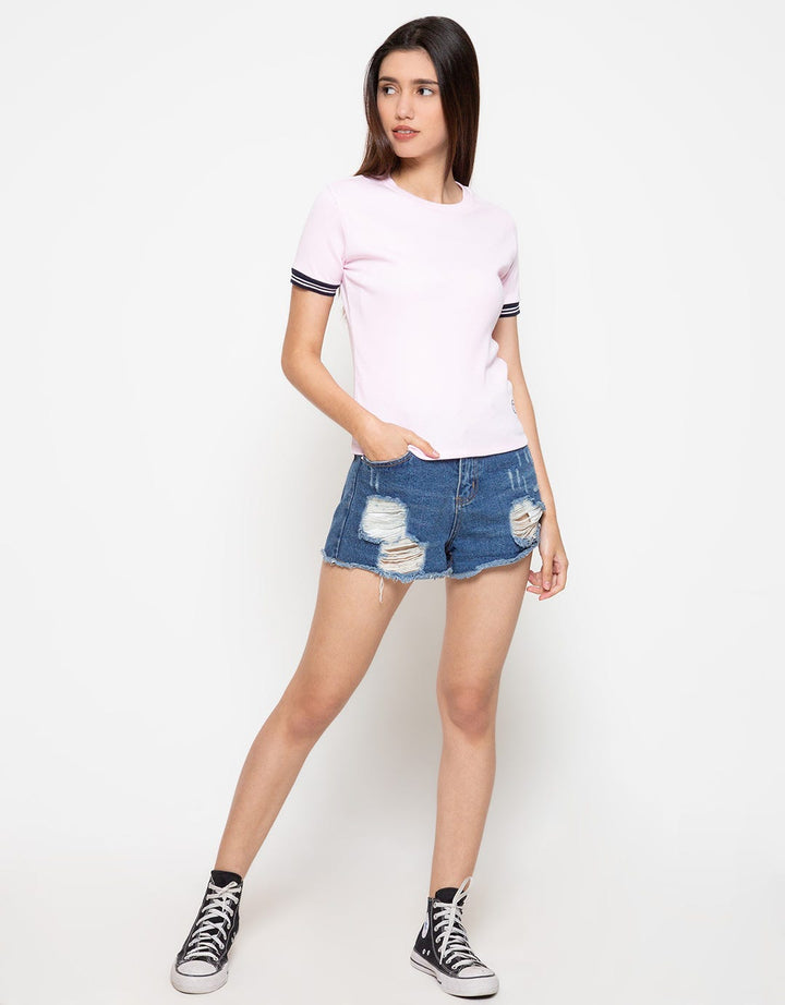Nevada T-Shirt Rib Bordir Kombinasi