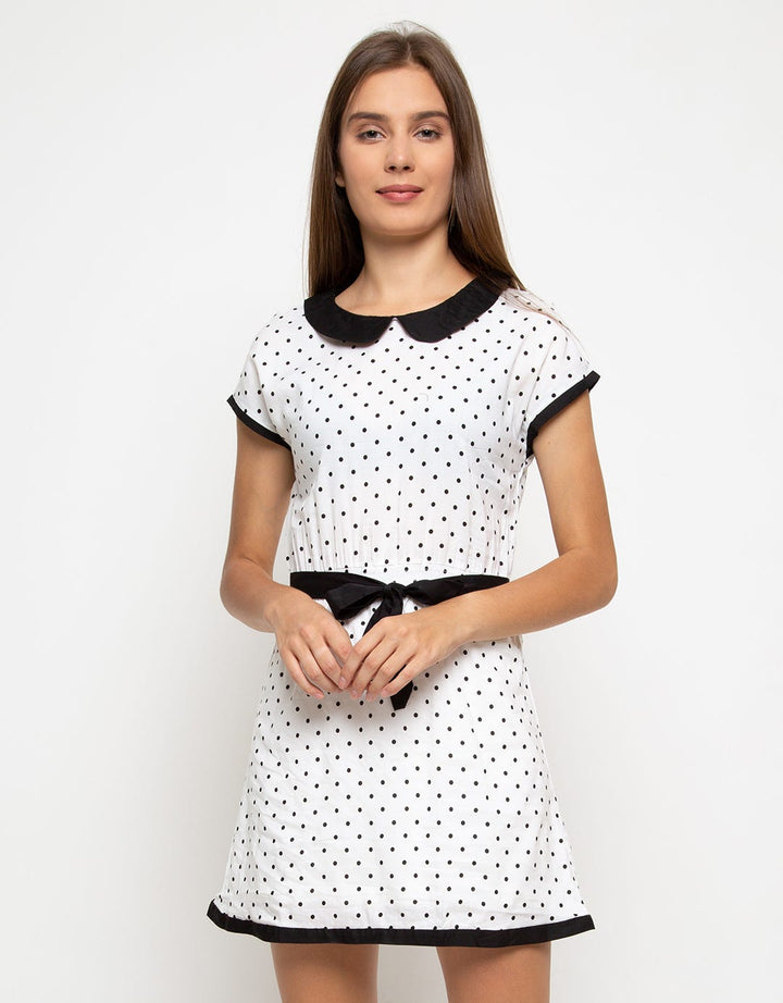 Ninety Degrees Polka Dot Print Dress