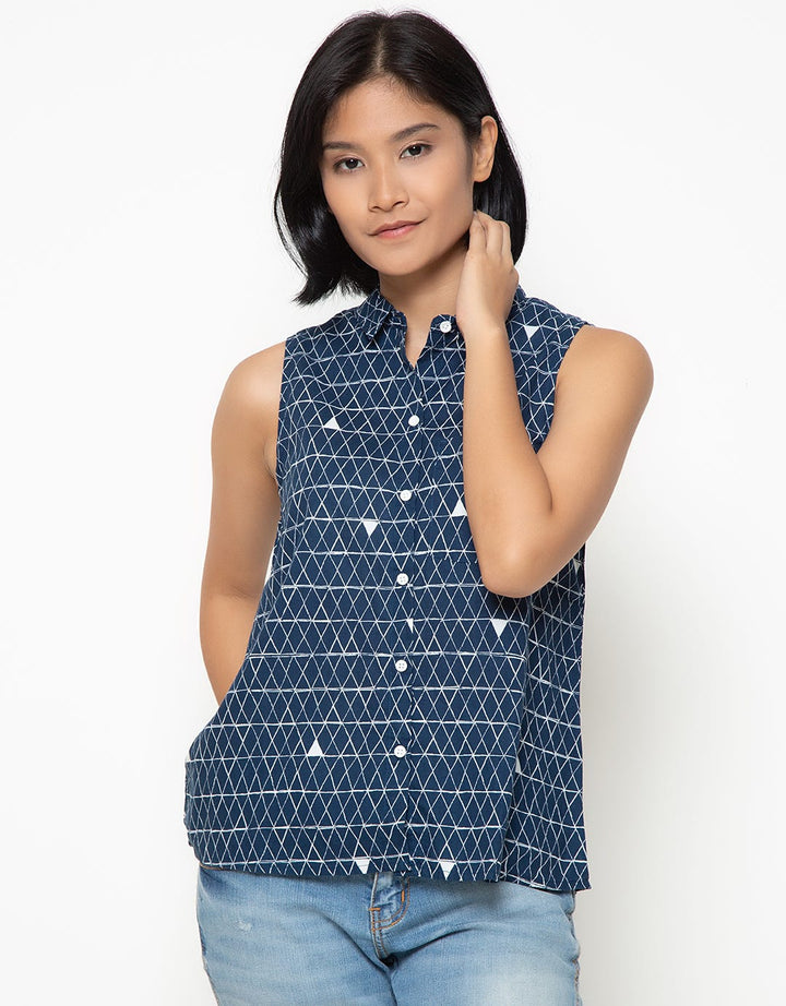 Ninety Degrees Dress Tanpa Lengan Wanita
