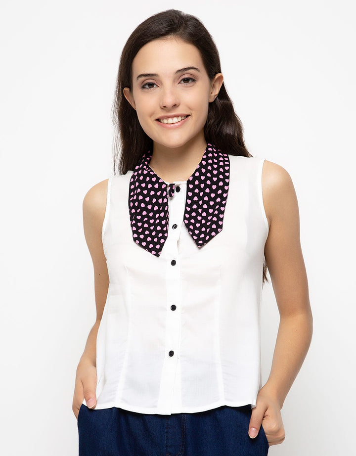 Ninety Degrees Heart Sleeveless Blouse
