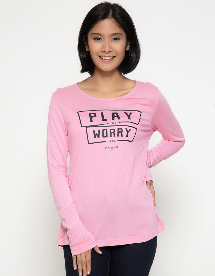 Ninety Degrees T-Shirt Lengan Panjang Wanita