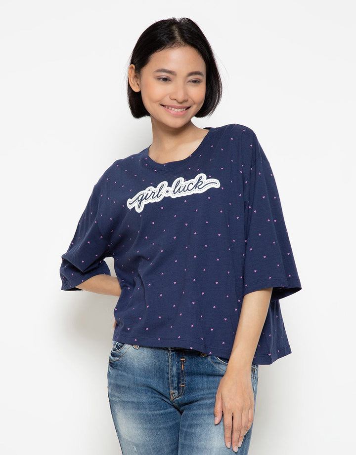 Ninety Degrees T-Shirt Lengan Pendek Wanita Dongker
