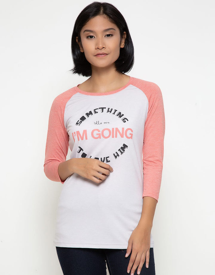 Ninety Degrees T-shirt Raglan Detail Print