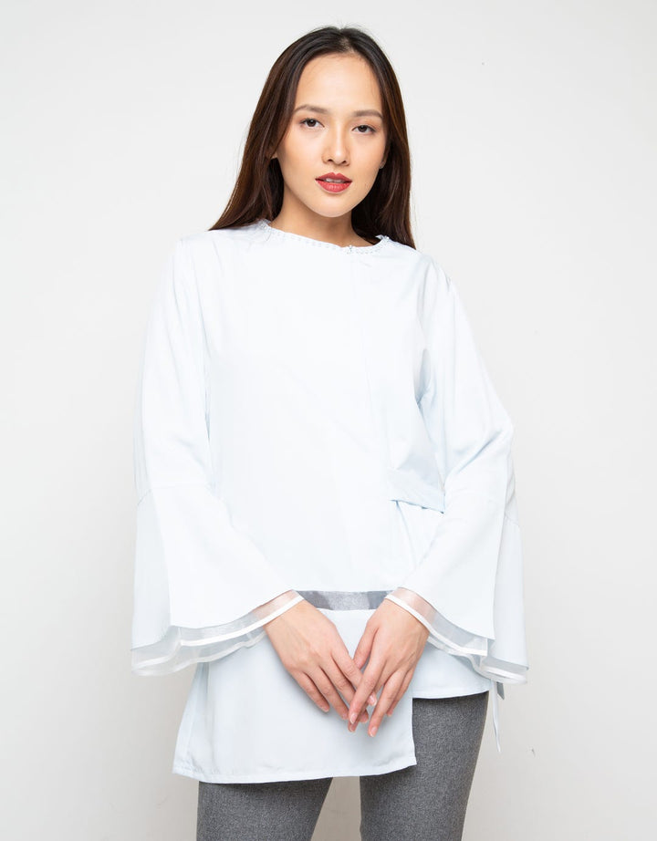 Novo Blus Lengan Panjang Asimetris