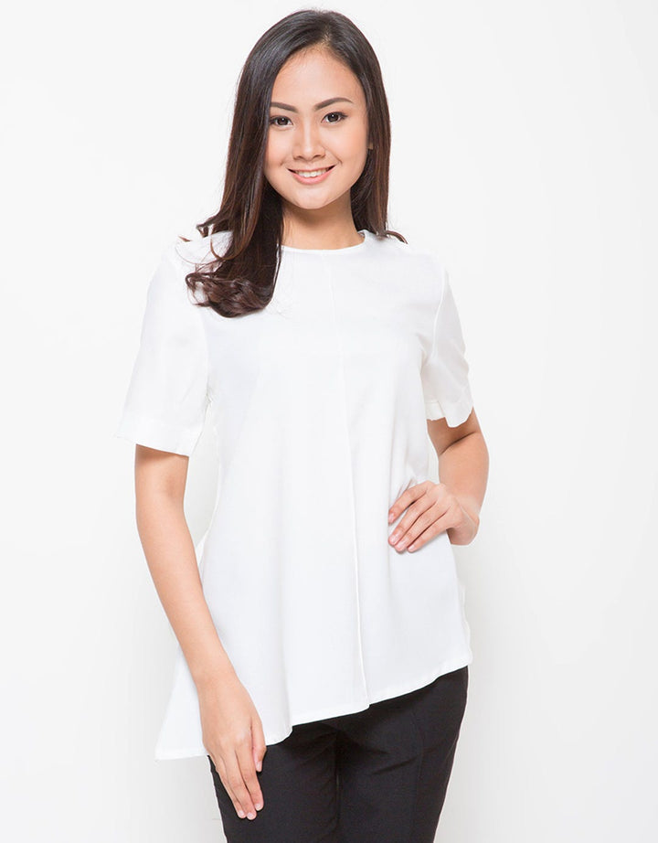Novo Blus Wanita Asimetris Pita