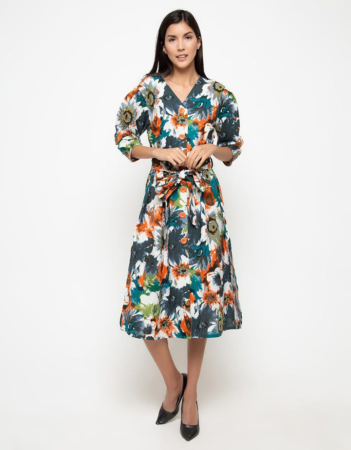 Novo Dress Casual Motif Bunga