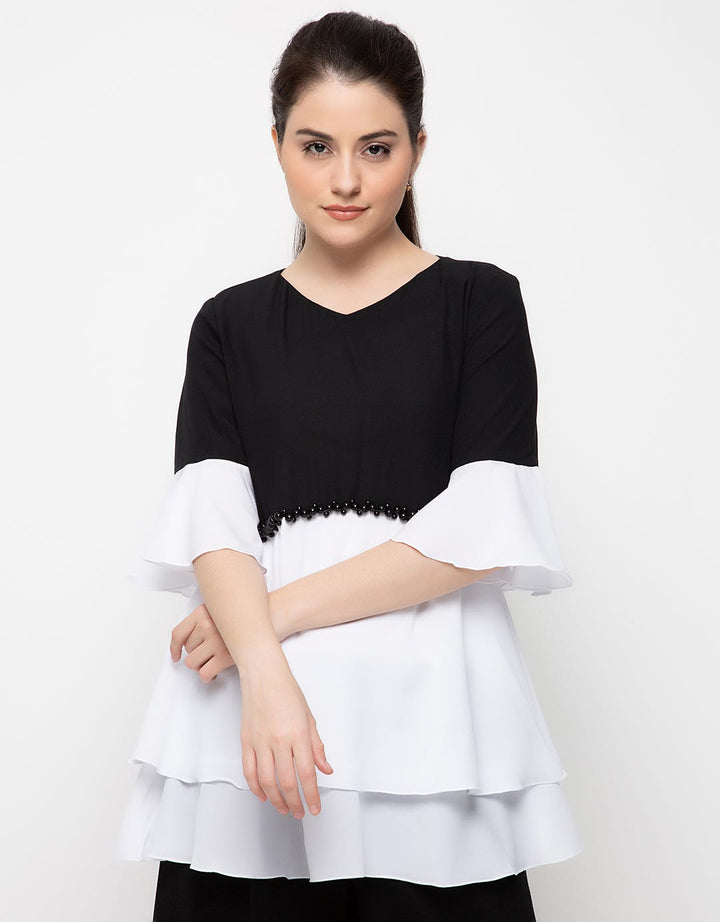 Novo Layered Tuton Blouse/Putih