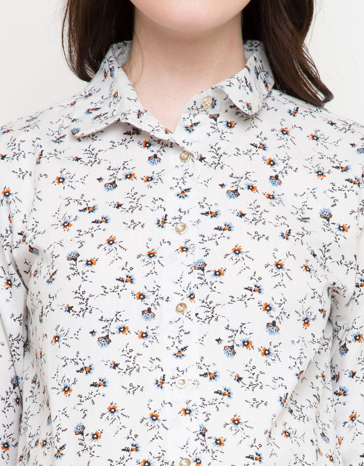 L/S TOP COT PR FLOWE