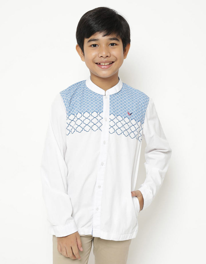 Cardinal Kids Boy Kemeja Koko Lengan Panjang Abstrak