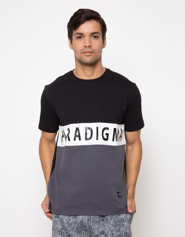 Paradigma T-Shirt Casual Logo Print Abu-abu