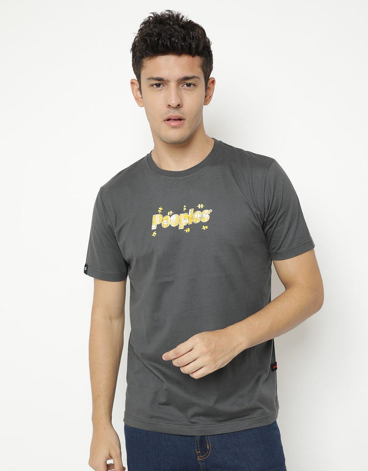 PEOPLES T-shirt Detail Print Puzzle Brand
