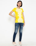 PEPONI Blouse with Palm Leaves Print Accent