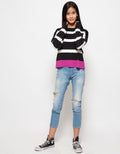 Peponi Sweater Wanita Bottom Contrast